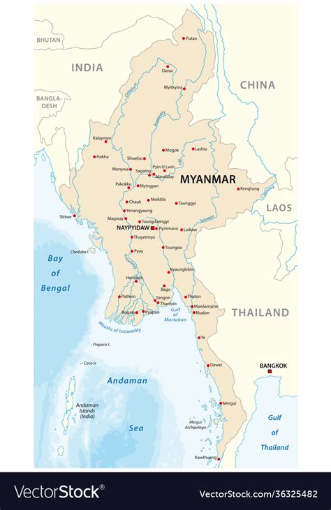 myanmar capital city|myanmar map with cities.